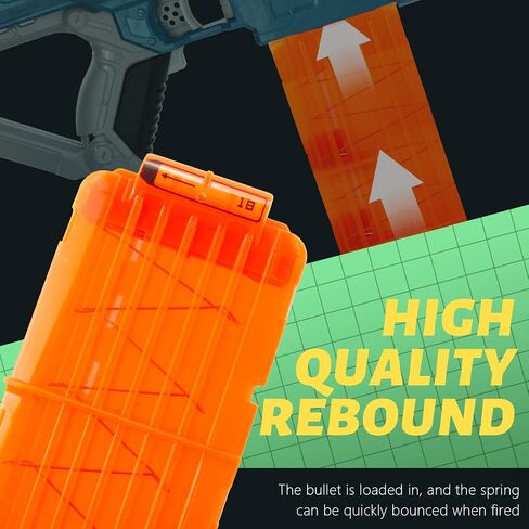 TORMEN 2 Pack Quick Reload Clip,18-Darts Magazines Clips,Bullet Clips Compatible for Nerf Elite Toy Gun(Orange in Saudi Arabia