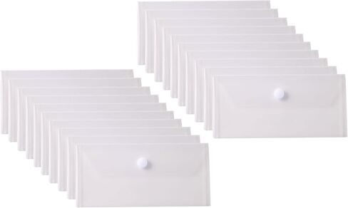 Clear Plastic Cash Envelopes 3.9 x 7.8 Money Pouch Bank Deposit Bag Check Wallet 40 Pack Hook Loop Closure in Saudi Arabia