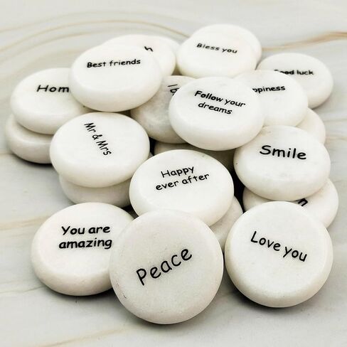 24PCS Inspirational Heart Stones with Different Sentiment Words, Encouragement Stones for Healing Meditation,Heart Stone Gifts for Friends,Families,Home Decor in Saudi Arabia