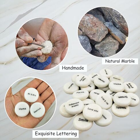 24PCS Inspirational Heart Stones with Different Sentiment Words, Encouragement Stones for Healing Meditation,Heart Stone Gifts for Friends,Families,Home Decor in Saudi Arabia