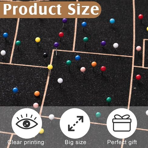 30" x 20" Large Us Push Pin Travel Map with 500 Colorful Pins Us Map Pin Cork Board Black Frame and Pins Us Map to Mark Travels for Home and Office Wall Decor Gift in Saudi Arabia