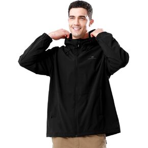 CAMELSPORTS Men Waterproof Softshell Jacket Windbreaker Hooded lightweight Rain Coat for Outdoor Hiking