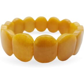 Golden Jade Stretch Bracelet - Beaded Bangle
