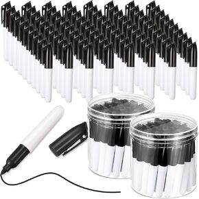 Ctosree 80 Pcs Mini Dry Erase Markers for Nurses Badge Mini Permanent Markers with Golf Keychain Clips Golf Ball Point Marker Pens for Office Classroom Supplies(Black)