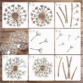 Large Flower Stencils Painting on Wood Reusable Floral Wall Stencil Templates for Painting on Wood Furniture Garden Fence Wall Mural(Sunflower)