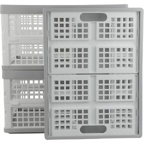 Kiddream 15 Liter Collapsible Storage Crates, Small Plastic Folding Crates Set of 3