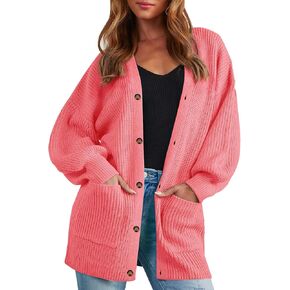 Cardigan Sweaters for Women Oversized Chunky Knit Long Cardigan Open Front Button Cardigans Trendy Fall with Pockets