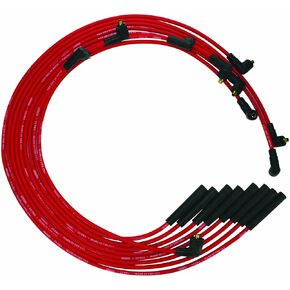 Moroso 52061 Ultra Series Red Spark Plug Wires, Mopar Chrysler 361/383/400/440, Straight Plug Ends, Non HEI Distributor
