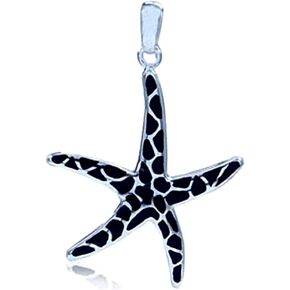 Silvershake White Gold Plated 925 Sterling Silver Starfish Sealife Pendant