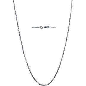 14K Real Yellow/White/Rose Gold Solid Box Link Chain Necklace with Lobster Claw Clasp, Jewelry Gift for Women or Men