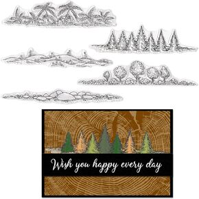 ABTOLS Fall Theme Clear Stamps for Card Making, Mushroom Clear Rubber Stamps Pine Cones Maple Silicone Reusable Stamp for DIY Scrapbooking Paper Craft Album Decor