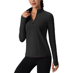 TACVASEN Women's Athletic Pullover Jacket with Hidden Pockets Warm Zip Workout Jacket Slim Fit Cropped Jacket Running Yoga