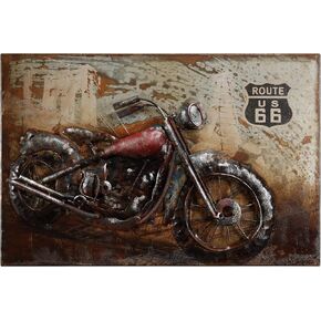 Empire Art Direct Motorcycle 1 Mixed Media Iron Hand Painted Dimensional Wall Art Ready to Hang, 40" x 40" x 3.1"