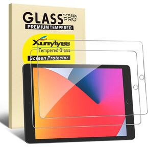 XunyLyee [2 pack Compatible with iPad 10.2 inch Screen Protector (2021/2020/2019 Model, 9th / 8th / 7th Generation) Tempered Glass Film Anti-Scratch