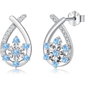 Snowflake Earrings Sterling Silver Snowflake Stud Earrings Hypoallergenic Winter Snowflake Christmas Earrings Gifts for women