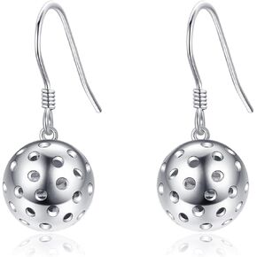 Pickleball/Tennis/Hockey/Basketball/Golf/Microphone Earring Sterling Silver Hypoallergenic Music Sport Earring for Women Sport Jewelry Gifts for Women Mother Sport Lover