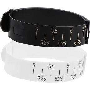 TOPPERFUN 2pcs Wrist Measuring Tool Wrist Sizer Bangle Bracelet Sizer Bracelet Measuring Supply Bracelet Sizing Tool Bangles Inches Sizer Adjustable Bracelet Ring Size Ruler Jewelry Gauge Pu