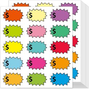 360Pcs Yard Sale Price Stickers, Multi-Use Garage Sale Stickers with Space to Write Pricing Removable Adhesive Rummage Sale Stickers for Flea Markets Retail Yard Sales Estate Sales