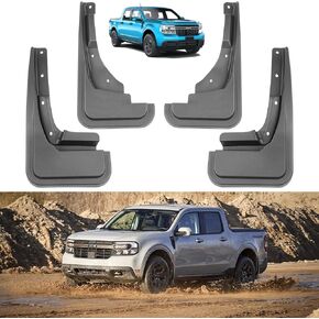 Ecarzo Mud Flaps for Ford F150 Lightning Accessories 2022 2023 2024 All Weather Mud Splash Guards No Drilling Required Mudflap Front & Rear 4pc Set