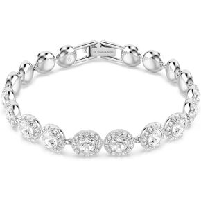 SWAROVSKI Una Angelic Tennis Bracelet, Round Cut, Clear, Rhodium Finished