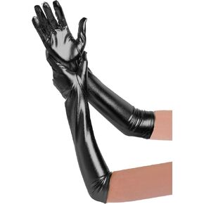 Lystaii Metallic Gloves 17 In Long Shiny Spandex Glove Halloween Costume Party Cosplay