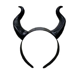 Halloween Devil Horns Headband Black Demon Horns Hair Bands Halloween Hair Accessories for Women Halloween Party Supplies