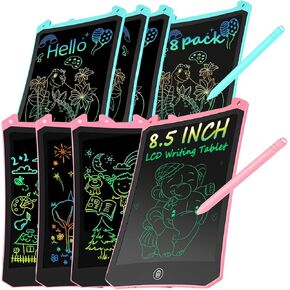 4 Pack Doodle Board Drawing Tablet, 8.5 Inch Electronic Writing Digital eWriter Handwriting Doodle Board for Children & Adults Drawing Pad Gift Toys 3 4 5 6 7 8 9+ Years Kids -Blue&Pink