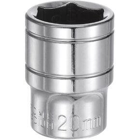 HARFINGTON 6-Point Socket 1/2" Drive 17mm Metric 1.5" Length 45# Steel Shallow Sockets Mirror Polishing Chrome Sockets for Car Repair Mechanical Maintenance Home Use