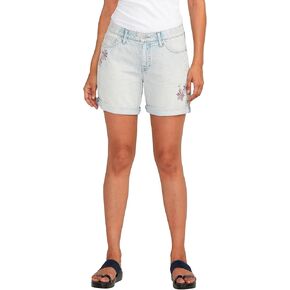 JAG Jeans Women's Alex Mid Rise Boyfriend Short, Bella Vista Blue