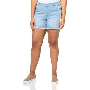 Royalty For Me Womens Women´s Plus Curvy High-Rise Frayed Hem ShortsShorts