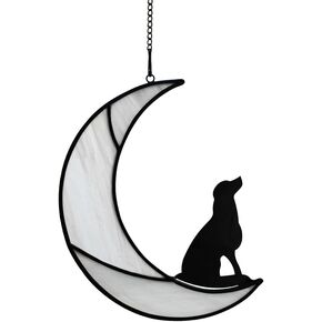 BOXCASA Corgi Dog Decor Stained Glass Window Hanging,Funny Dog Lovers Gifts for Women Suncatcher for Window,Corgi Gifts for Corgi Lovers,Housewarming Dog Ornament and Dog Memorial Gifts