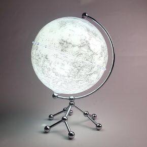 Moon Globe Desk Lamp, Globe Diam. 20 cm, Cool White Light, Grey