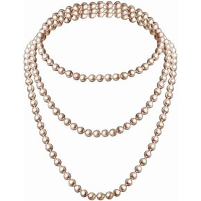 Long Pearl Necklace 70inch Faux White Pearl Beads Multi Strand Layered fake Pearl Necklaces for Women Bridal Wedding Party Jewelry