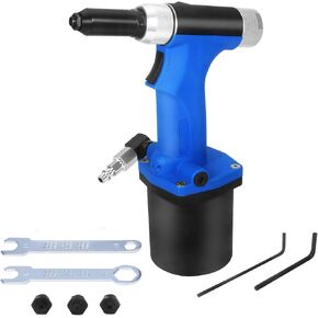 Pneumatic Rivet Nut Gun with Self-Locking Head Gun 1/4'', 5/16'', 3/8'' Mandrels, Air Riveting Gun Kit Riveter Set
