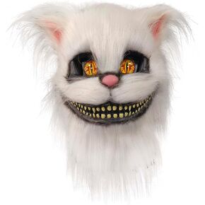 Furry Full Head Mischievous Cat Mask Latex Cute Plush Helmet Halloween Cosplay Party Costume Props