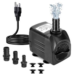 KINGYEENUO 400GPH Submersible Pump 25W, Fountain Pump(1500L/H), Ultra Quiet Water Fountain Pump with 8.2ft, 3 Nozzles for Aquariums, Fish Tank, Pond Fountain, Hydroponics, Indoor Fountains