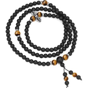 COAI Vajra Stone Beaded 108 Mala Beads Wrap Bracelet Prayer Necklace