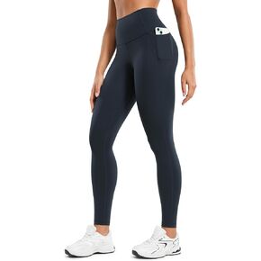 CRZ YOGA Womens Butterluxe Workout Leggings 28 Inches - High Waisted Gym Yoga Pants with Pockets Running Buttery Soft