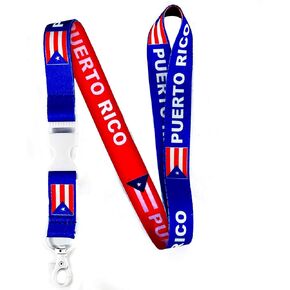 EASTEX Puerto Rico Flag Lanyard Keychain - ID Lanyards for Keys Badge Fob Passport - Puerto Rican ID Card Holder Keychain for Men Women - Llaveros Para Llaves