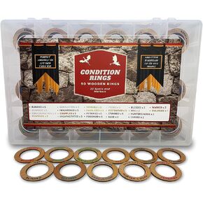 Galdor's Guild DND Condition Markers & Spell Effects | 90 Wooden Rustic Rings for 5 Player Games | Compatible with Dungeons & Dragons Accessories | Token for Miniatures | Tracker for RPG Player Status