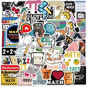 Math Formula Science Geek Graffiti Matte Waterproof Stickers- Great Rewards for Students-Decorate Laptop Luggage Guitar Skateboard Water Bottle Bike Notebook - 50 Unique Patterns