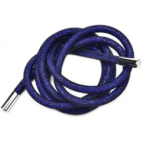 Popular Apparel 138 cm Round AB Rhinestone Rope Diamond Tube Trimming DIY Trouser Hoodie Drawstring Garment Accessories Belt (AB Color, 138cm)