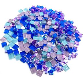 Mosaic Tiles for Crafts, 350 Pieces Crystal Mosaic Tiles Assorted Color, Glass Mosaic Tiles Opaque for DIY Art Projects, Jewelry Making, Home Decoration (Orange)