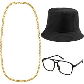 Rapper Costume Accessories,80s Costumes for Men,90s Outfit for Men,80 s Costume Outfit for Men,Hip Hop Costume