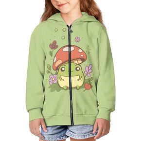 Hoodies Zipper Long Sleeves Cute Graphic Hoodies for Girls 6-16Y