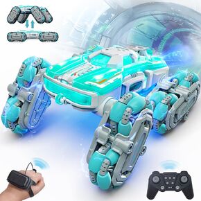 8WD Remote Control Stunt Cars, 2.4Ghz Gesture Sensing with Spray & Light Climbing Hand Controlled RC Car, Cool Toys for Boys Ages 6 7 8-12 13 14 Year Old Christmas Birthday Gifts Ideas for Kids