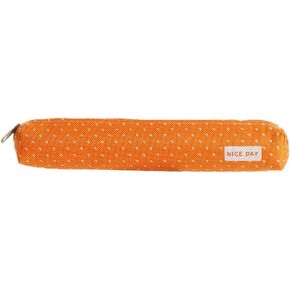 1Pc Orange Pencil Case, Cute Stationeries Pouch, Kawaii Pencil Pouch, Candy Color Pencil Box, Super Slim Pen Bag, Wave Point Cosmetic Bag，Pen, Pencil and Marker Cases，Arts, Crafts and Sewing