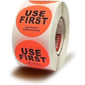 1.5 inch “Use First" Inventory Control Label Permanent Adhesive Restaurant Quality Food Labels