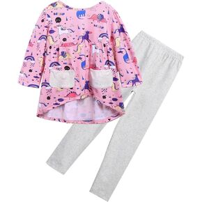 Arshiner Little Girls Outfits Cute Clothing Sets Long Sleeve 2pcs Pants Sets with Pockets