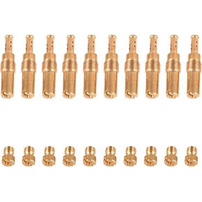 20pcs Carburetor Main Jet Kit, 10pcs Carburetor Main Jet and 10pcs Slow Jet for Nibbi Honda PWK Keihin OKO CVK PWM Type